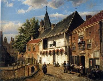 European city landscape, street landsacpe, construction, frontstore, building and architecture. 143, unknow artist